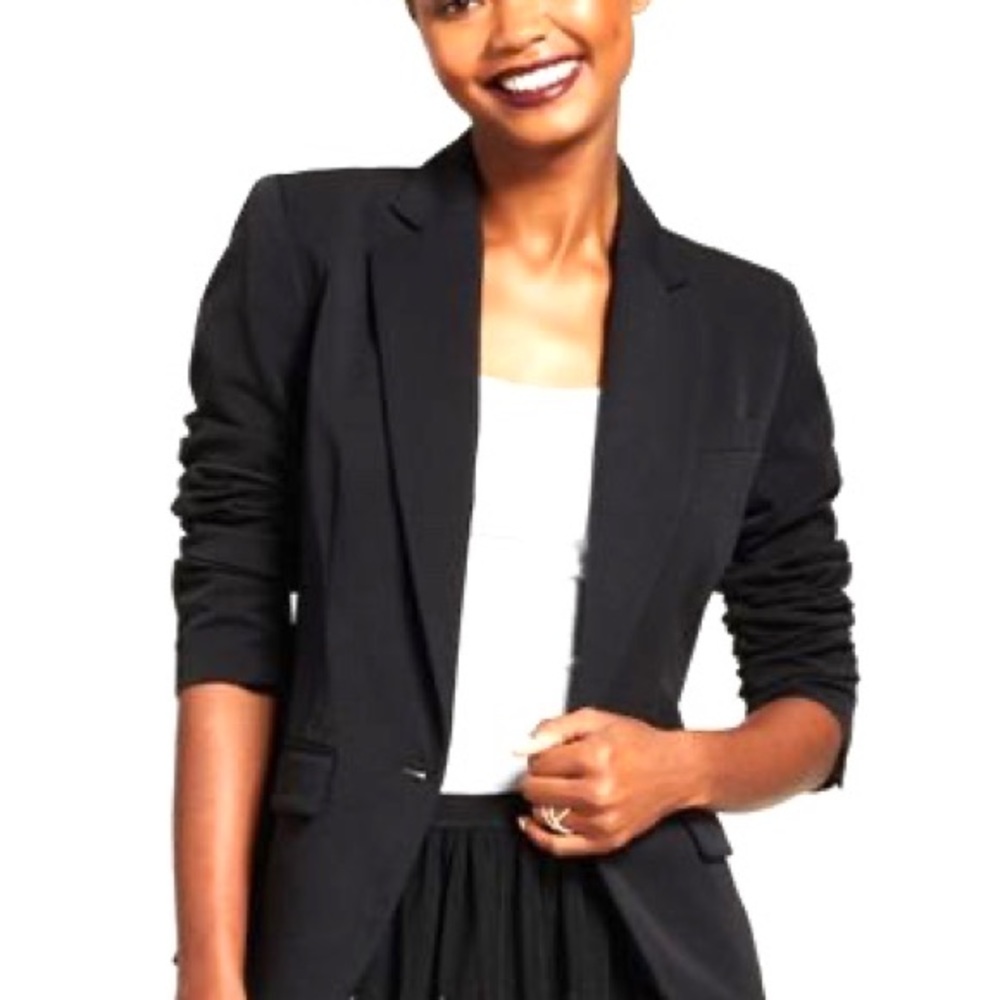 A New Day Black Blazer with Striped Lining